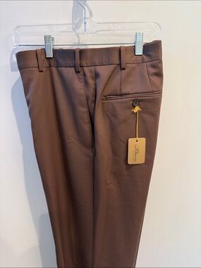 Men's Brown Dress Pants - Tailored Straight Leg